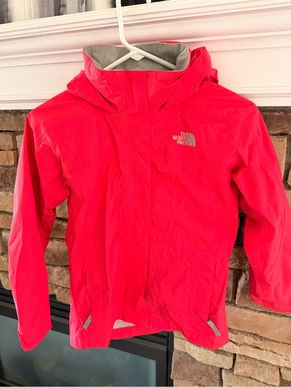 The North Face Bright Pink Kids' Hooded Rain Jacket